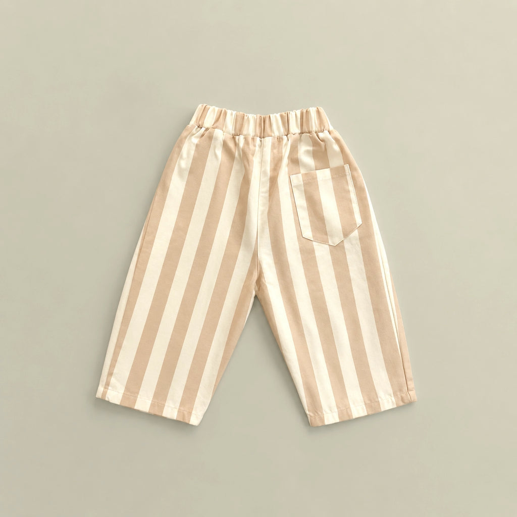 Straight pants beige stripes